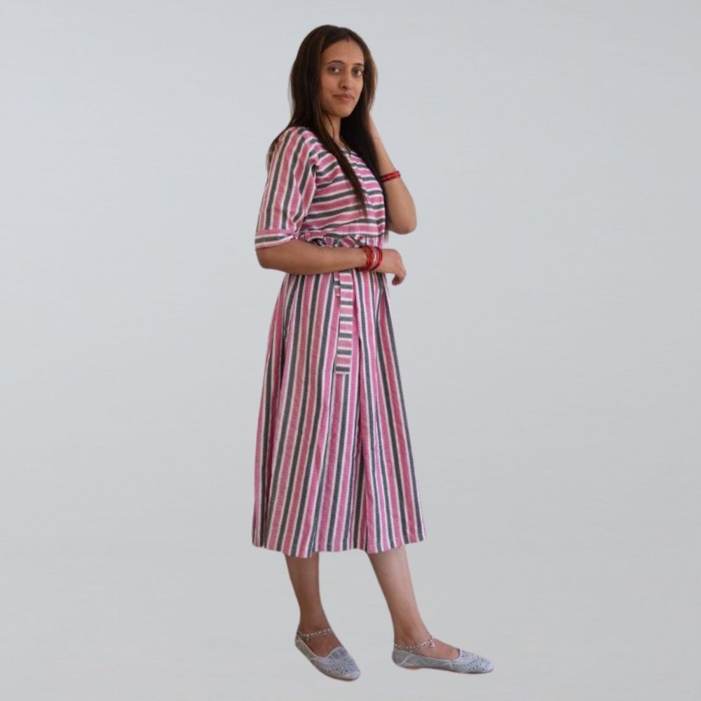 pure cotton a line kurti with quarter sleeves