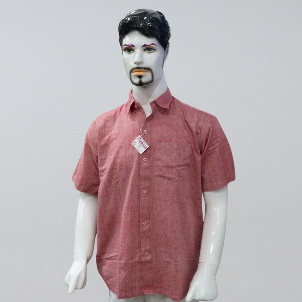 pure khadi cotton fabric shirt with half sleeves