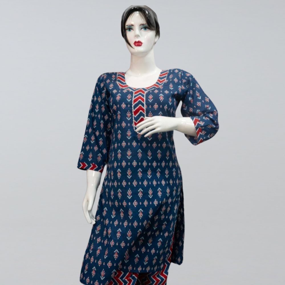 pure jaipuri cotton fabric kurti set