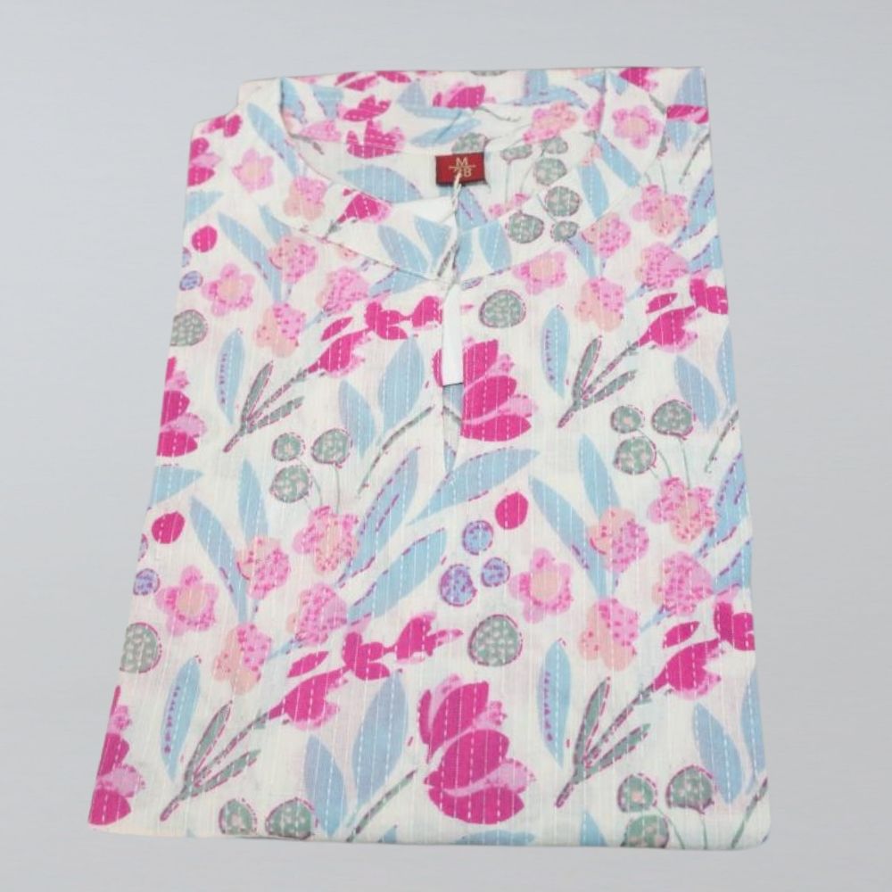  Flower Print Based Cotton Kurti